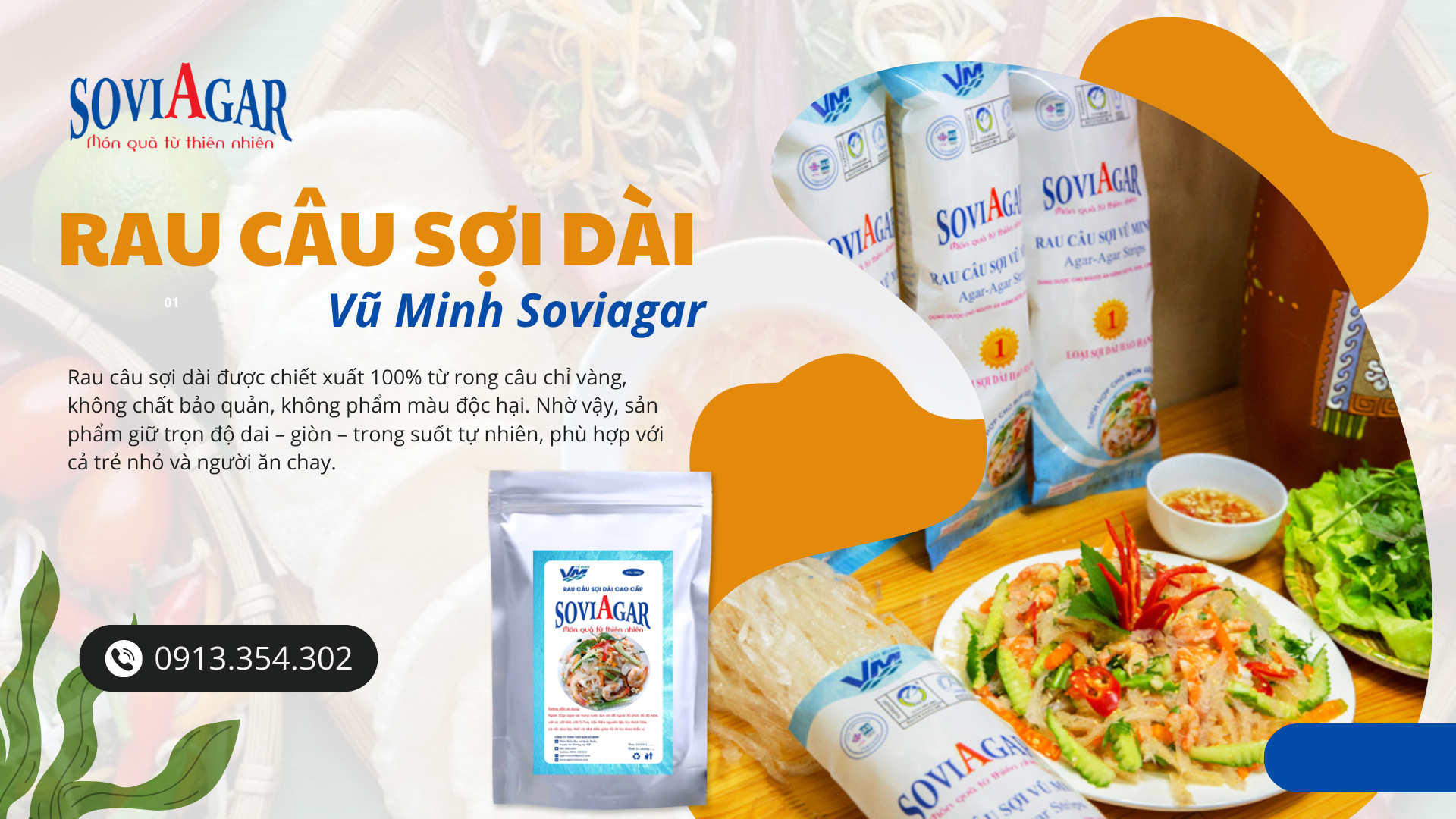 Làm Món Ngon Chuẩn Sạch – Dùng Ngay Rau Câu Sợi Vũ Minh SoviAgar