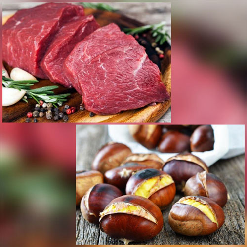 Cặp thực phẩm kỵ nhau số 10 - Thịt bò và hạt dẻ