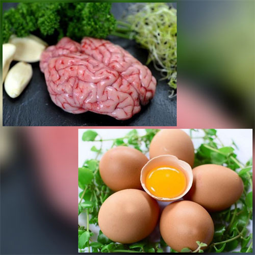 Cặp thực phẩm kỵ nhau số 9 - Trứng gà và óc heo