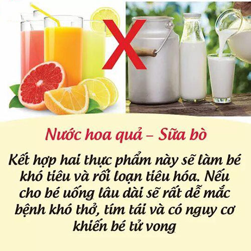 Nước hoa quả - Sữa bò
