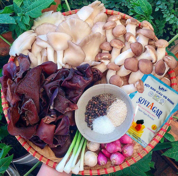 Nguyên liệu làm món giò thủ chay thơm ngon cho ngày Tết- Agar Việt Nam Vũ Minh