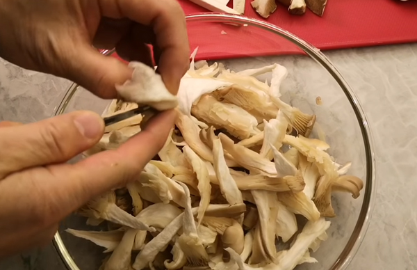 Thái nhỏ các loại nấm để làm giò chay- Agar Việt Nam Vũ Minh