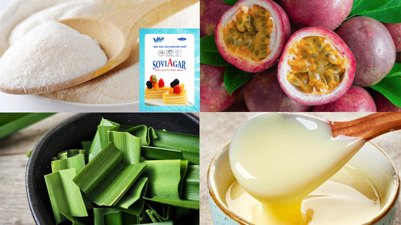 Nguyên liệu làm món mứt ra câu ngũ sắc ngày tết- Agar Việt Nam Vũ Minh