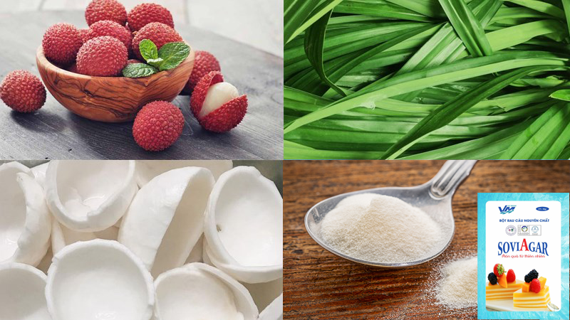 Nguyên liệu làm món chè thạch lá nếp- Agar Việt Nam Vũ Minh