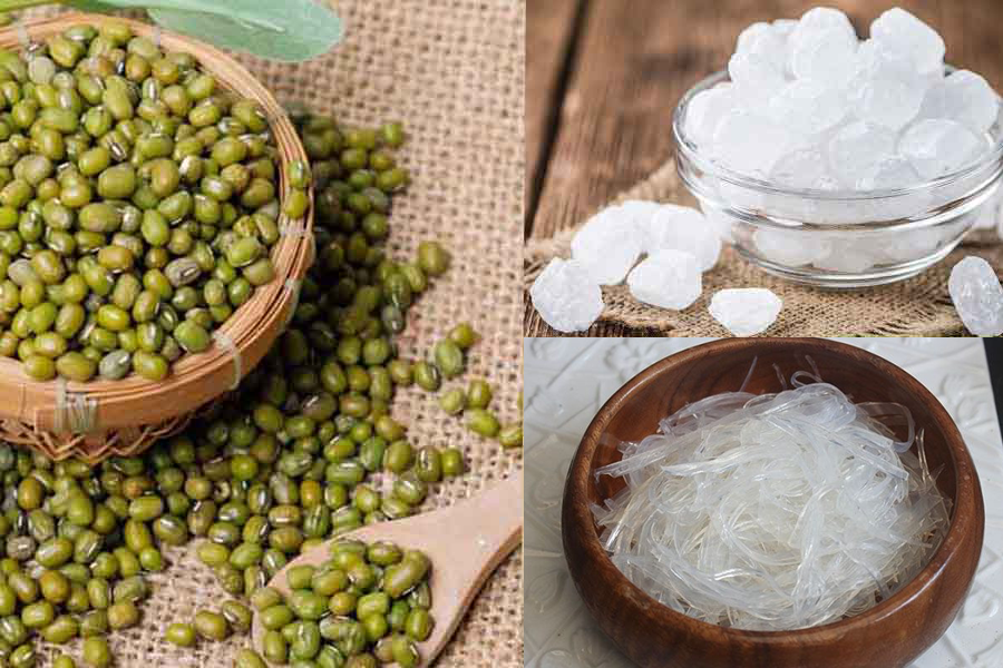 Nguyên liệu làm chè đậu xanh rau câu sợi Vũ Minh SoviAgar