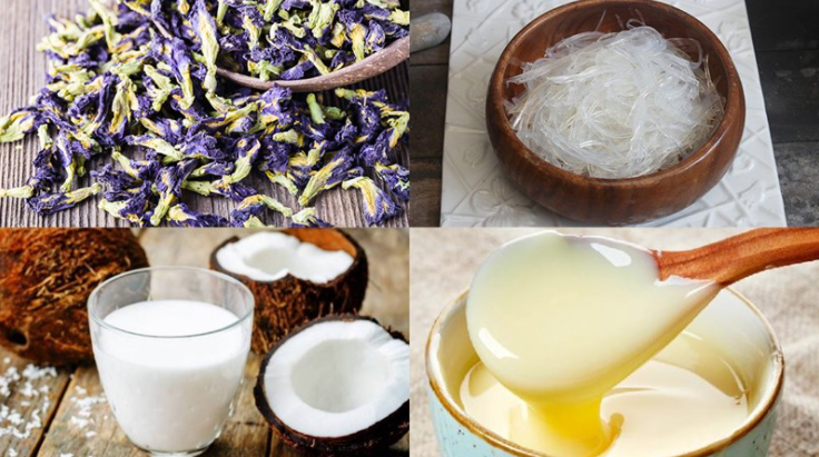 Nguyên liệu làm rau câu sợi hoa đậu biếc