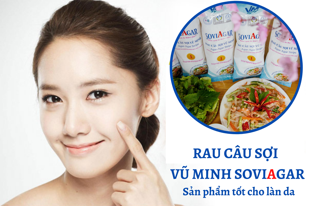 Rau câu sợi Vũ Minh SoviAgar là một thực phẩm rất tốt để bạn cải thiện làn da mụn