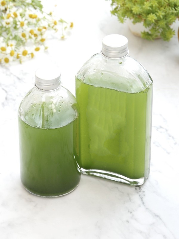 Đổ hỗn hợp thạch lá dứa vào chai và chờ đông- Agar Việt Nam Vũ Minh