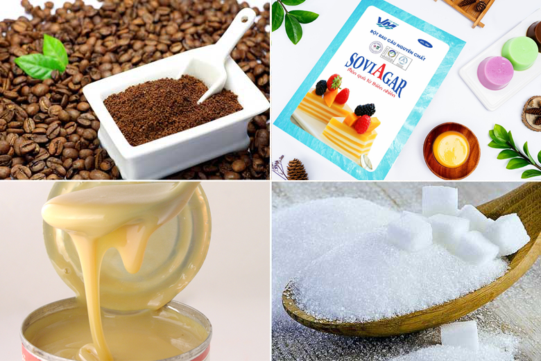 Nguyên liệu làm món đông sương rau câu cafe thơm ngon, hấp dẫn- Agar Việt Nam Vũ Minh