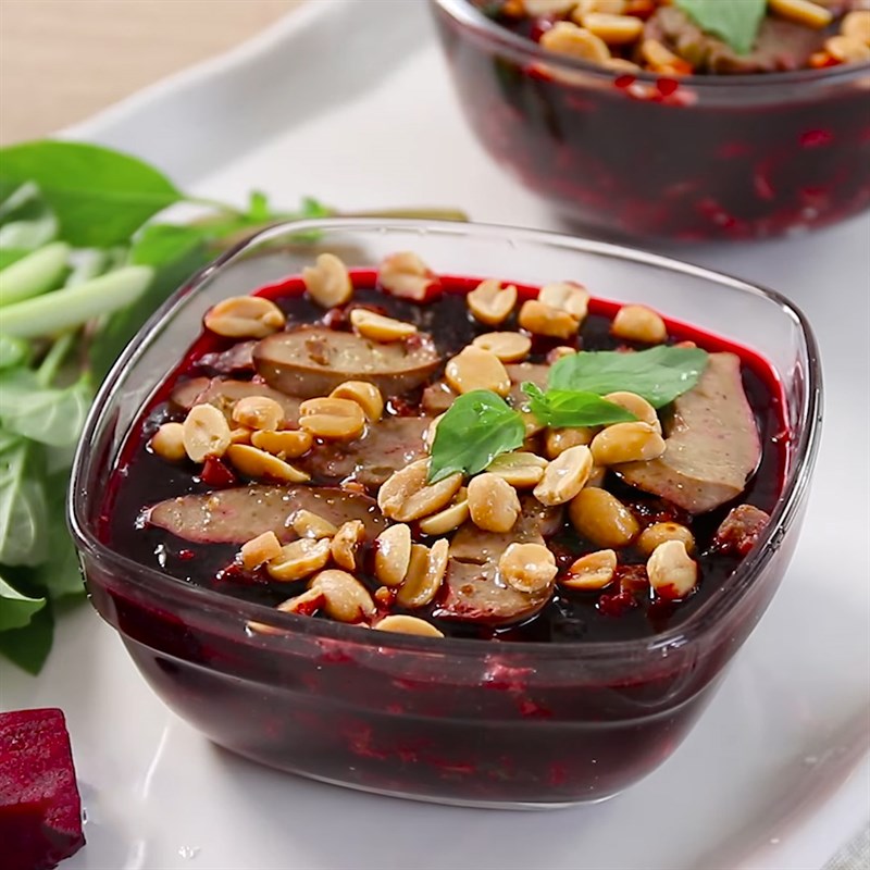 Món tiết canh làm từ bột rau câu giòn thơm ngon, hấp dẫn- Agar Việt Nam Vũ Minh