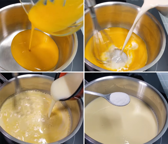 Làm bánh flan với trứng và sữa