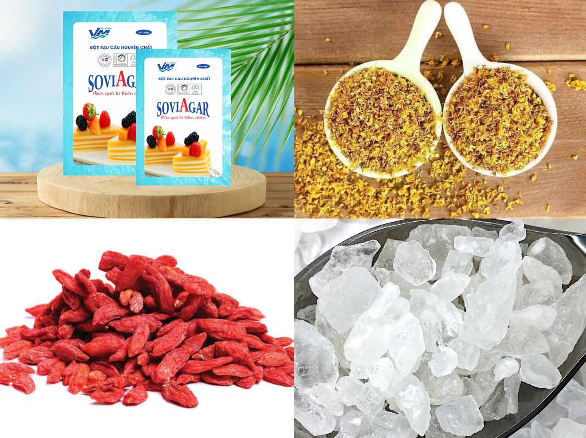 Nguyên liệu làm thạch quế hoa kỷ tử thơm ngon, bổ dưỡng- Agar Việt Nam Vũ Minh