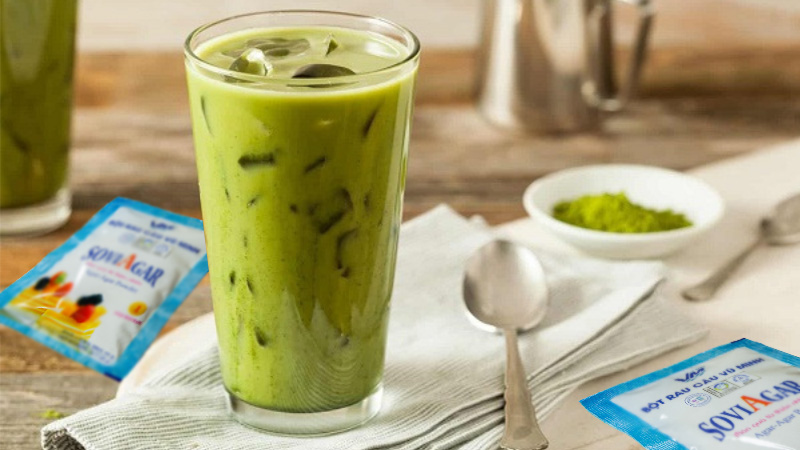 Trà sữa matcha chuẩn vị ngay tại nhà với bột rau câu nguyên chất