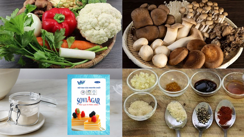 Nguyên liệu để làm món rau củ nấu đông thơm ngon, hấp dẫn