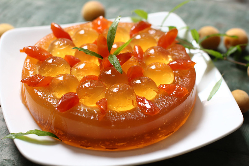 Thạch mơ nhân bánh flan- Món ăn từ bột rau câu Vũ Minh SoviAgar, thơm ngon không thể chối từ