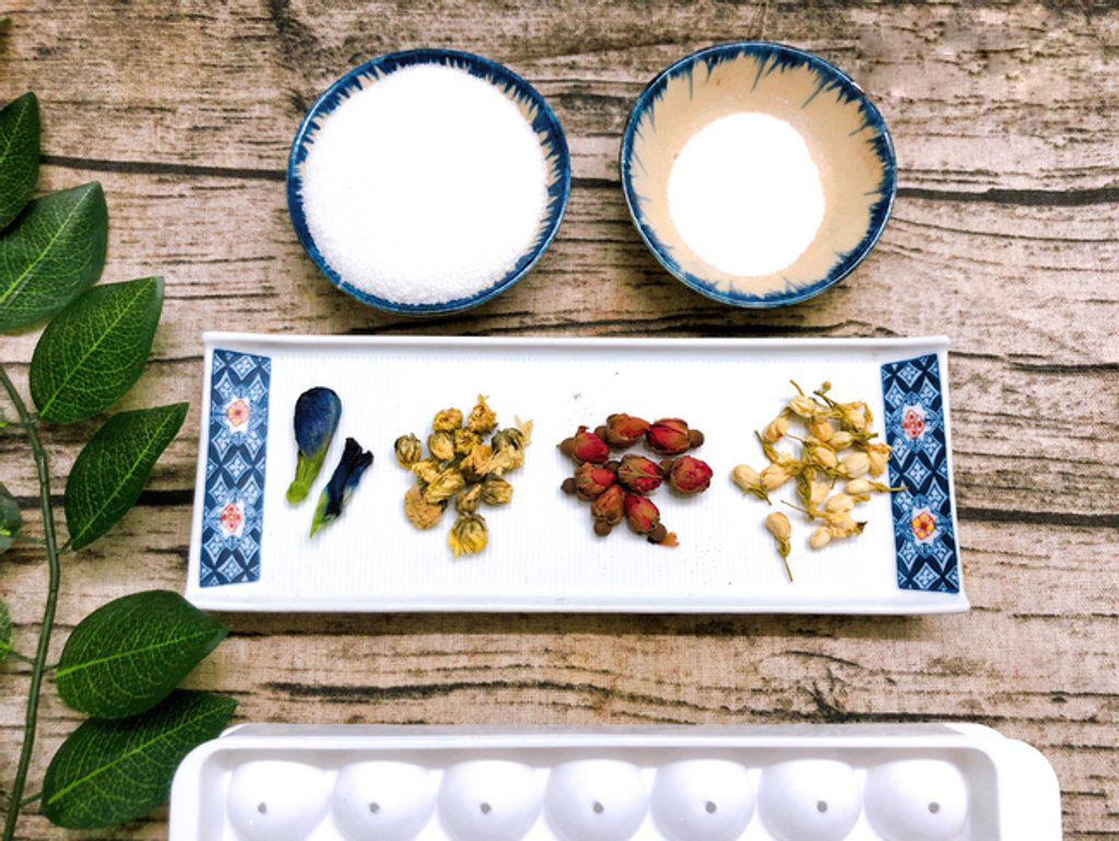 Nguyên liệu làm thạch rau câu hoa đậu biếc