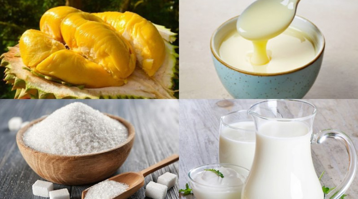Nguyên liệu làm thạch rau câu sầu riêng thơm béo