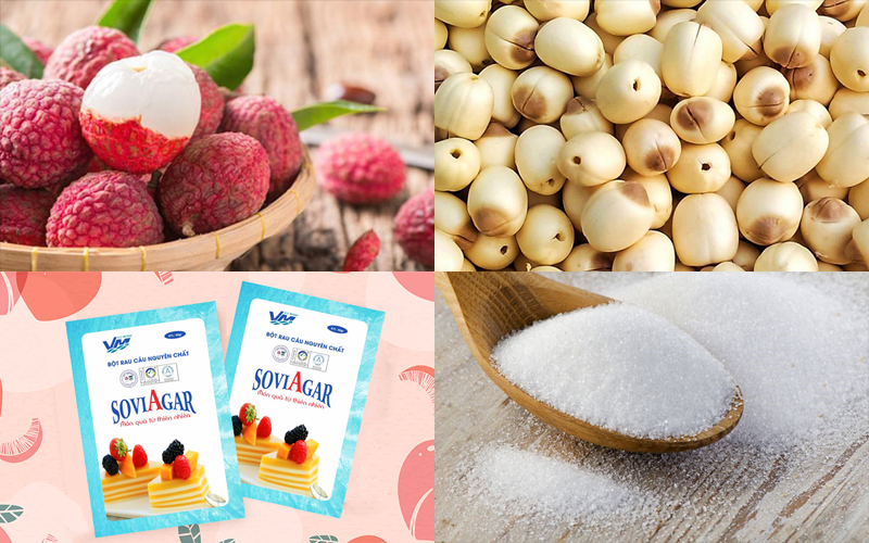 Nguyên liệu làm thạch vải hạt sen