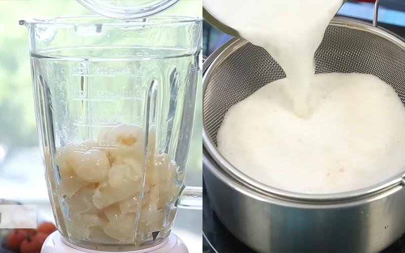 Xay và lọc thịt vải thiều