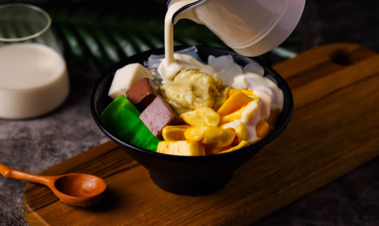 Thành phẩm món chè thái thơm ngon làm từ bột rau câu Vũ Minh SoviAgar