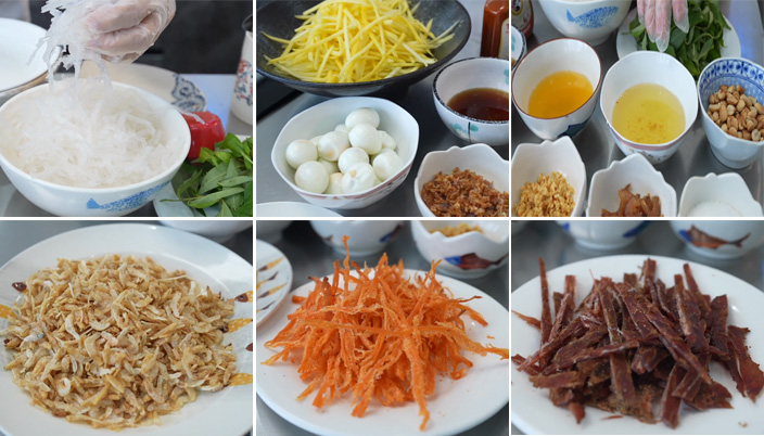 Sơ chế các nguyên liệu làm rau câu trộn Vũ Minh Soviagar