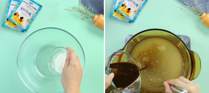 Pha rau câu giòn và nấu rau câu cà phê
