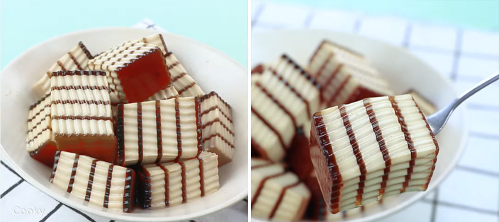 Rau câu flan cheese với màu sắc vô cùng hấp dẫn