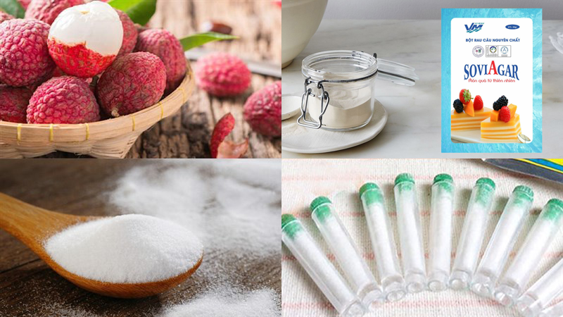Nguyên liệu làm thạch vải giòn ngon, thơm mát cho mùa hè- Agar Việt Nam Vũ Minh