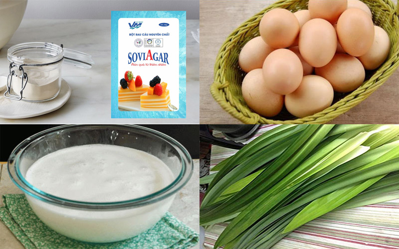 Một số nguyên liệu làm rau câu flan 3 lớp