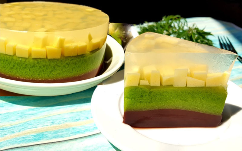 Rau câu flan 3 lớp giòn ngon, đẹp mắt