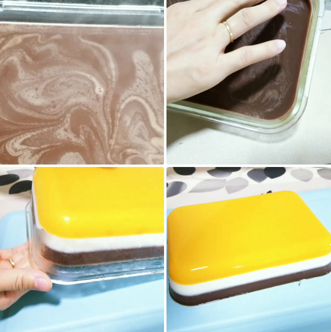 Hòan thành món thạch rau câu bí đỏ milo