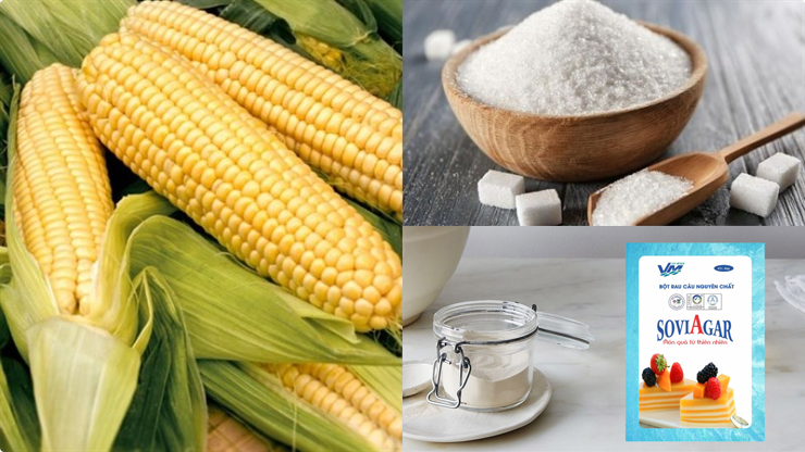 Nguyên liệu làm rau câu bắp tươi