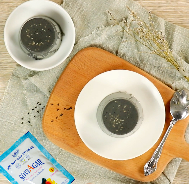Bánh flan rau câu mè đen thơm béo đầy dinh dưỡng