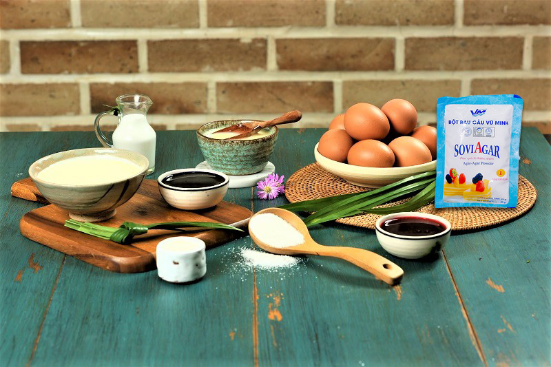 Nguyên liệu làm bánh trung thu rau câu nhân flan
