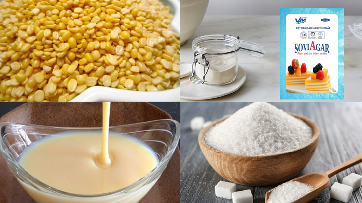 Nguyên liệu làm thạch rau câu trứng