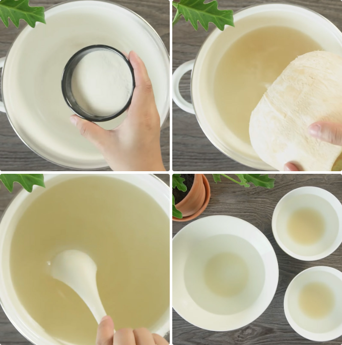 Làm hỗn hợp nước dừa
