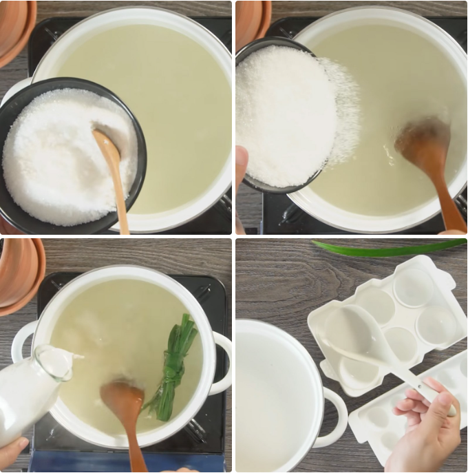 Làm rau câu dừa