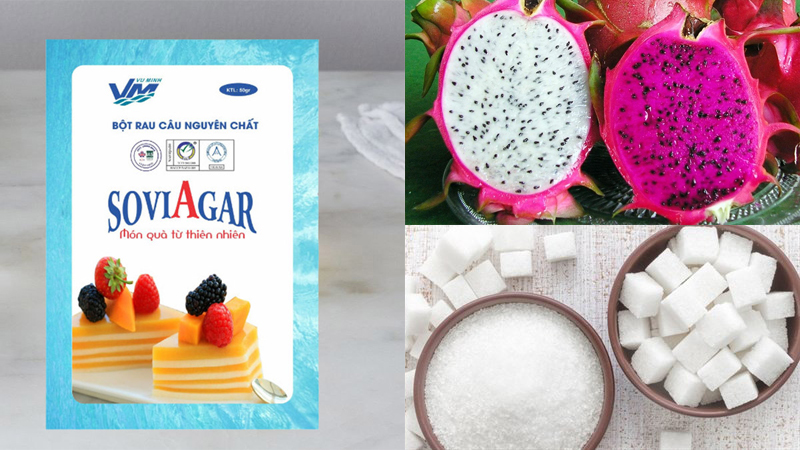 Nguyên liệu làm thạch rau câu thanh long