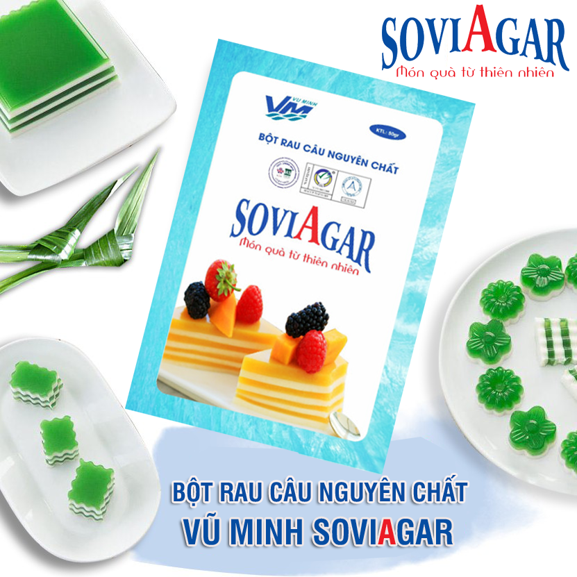 Sản phẩm bột rau câu Vũ Minh SoviAgar nguyên chất, uy tín số 1 hiện nay 