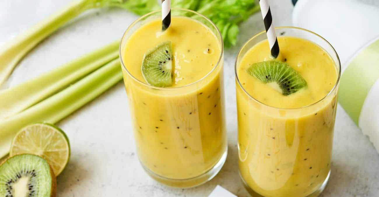 Sinh tố xoài, kiwi, bạc hà