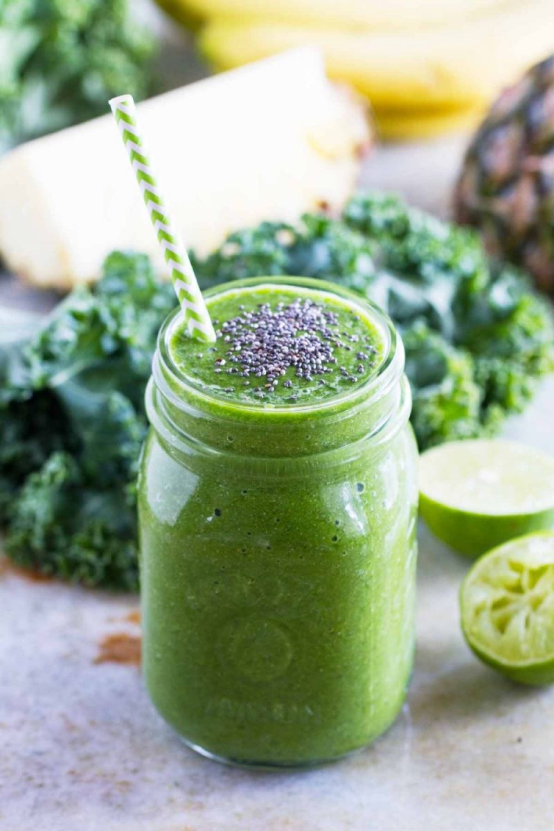 Sinh tố xoài, kiwi, bạc hà