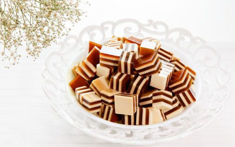 Rau câu flan cheese với màu sắc vô cùng hấp dẫn
