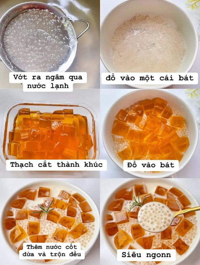 cách làm chè cốt dừa trân châu mix thạch dẻo ngon ngọt mát lạnh