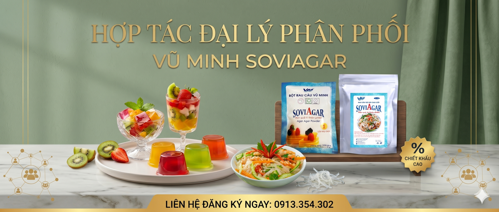 Tìm Đại Lý Phân Phối Bột Rau Câu, Rau Câu Sợi Vũ Minh SoviAgar Toàn Quốc