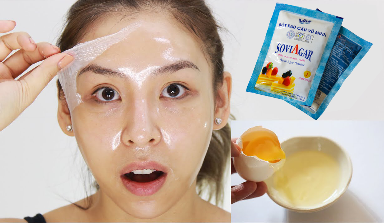 Làm mặt nạ từ lòng trắng trứng và bột rau câu Vũ Minh SoviAgar cực đơn giản, hiệu quả