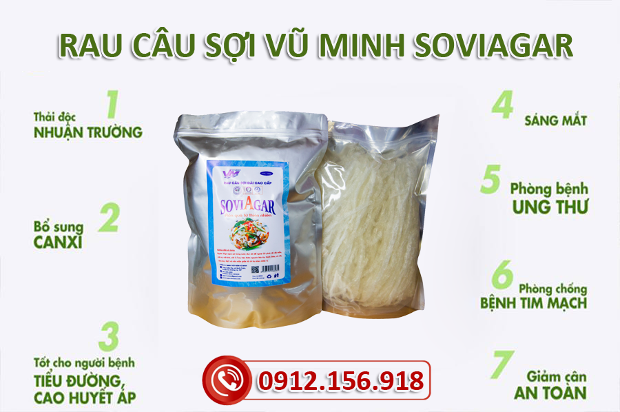 Rau câu sợi Vũ Minh SoviAgar đem lại nhiều lợi ích cho sức khỏe