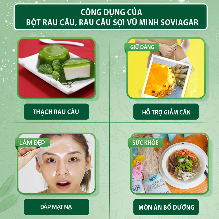 Bột rau câu, rau câu sợi Vũ Minh SoviAgar chất lượng, rất được ưa chuộng hiện nay