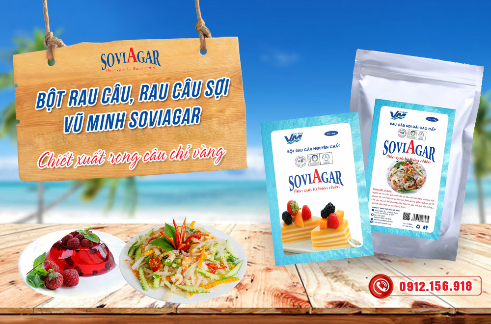  Bột rau câu, rau câu sợi giòn Vũ Minh Soviagar - thanh mát, an toàn cho mùa tết