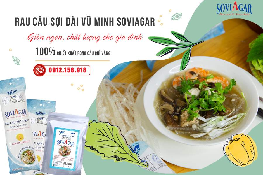 Rau câu sợi Vũ Minh SoviAgar nguyên chất, an toàn cho sức khỏe