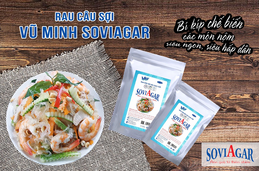 Rau câu sợi dài Soviagar nguyên liệu không thể thiếu cho các món nộm